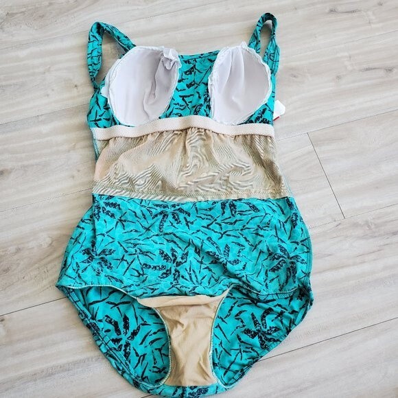 Vintage 70's Maxine Of Hollywood Teal Bullet Bra Swimsuit - Picture 6 of 10